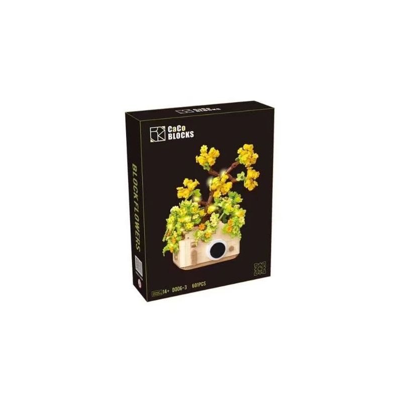 CACO D006-3 006-3 non  CHẬU HOA bộ đồ chơi xếp lắp ráp ghép mô hình Flowers 601 khối
