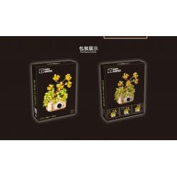 CACO D006-3 006-3 non  CHẬU HOA bộ đồ chơi xếp lắp ráp ghép mô hình Flowers 601 khối