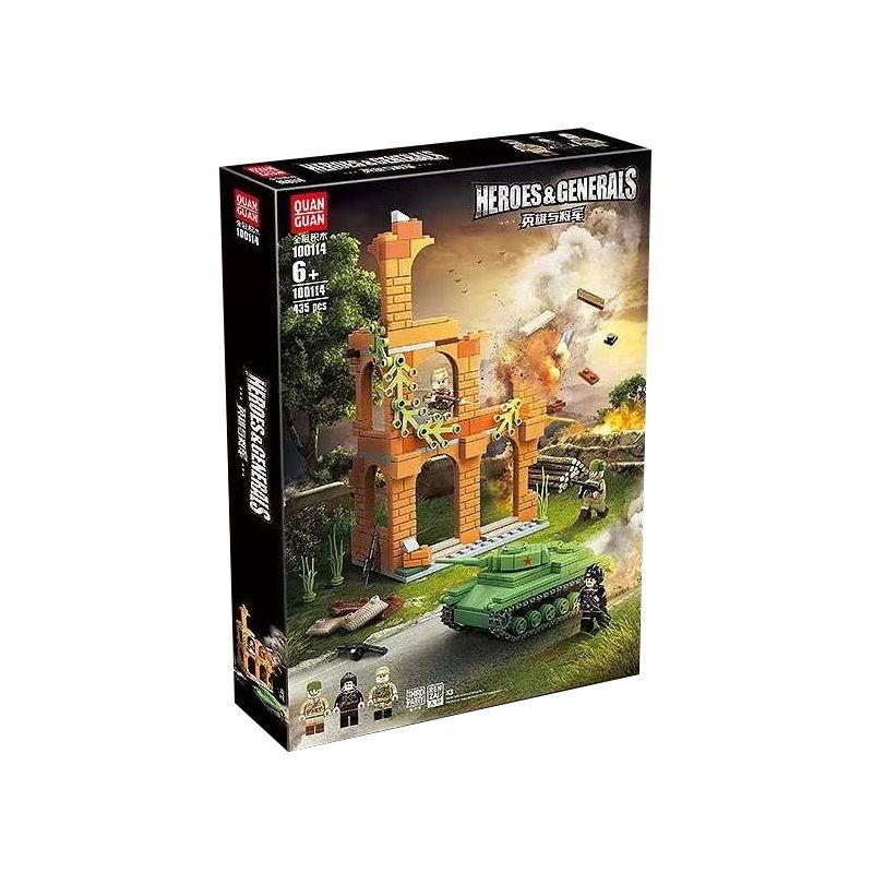 QuanGuan 100114 Quan Guan 100114 non Lego ANH HÙNG VÀ TƯỚNG QUÂN bộ đồ chơi xếp lắp ráp ghép mô hình Military Army HEROS & GENERALS Quân Sự Bộ Đội 435 khối