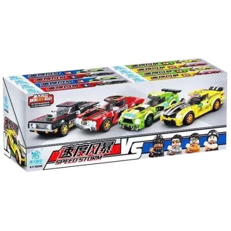 KUYU MOXING KY7050 7050 non  BÃO TỐC ĐỘ 4 MẪU bộ đồ chơi xếp lắp ráp ghép mô hình Speed Champions Racing Cars SPEED STORM Đua Xe Công Thức 790 khối