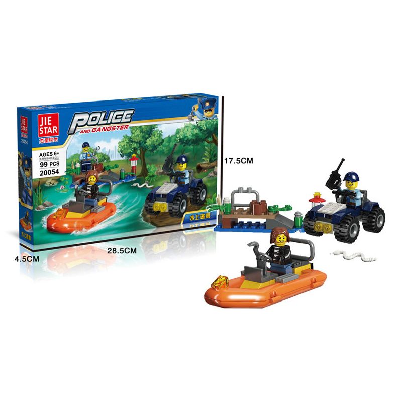 JIESTAR 20054 non Lego CẢNH SÁT THÀNH PHỐ THOÁT NƯỚC bộ đồ chơi xếp lắp ráp ghép mô hình City WATER ESCAPE 99 khối