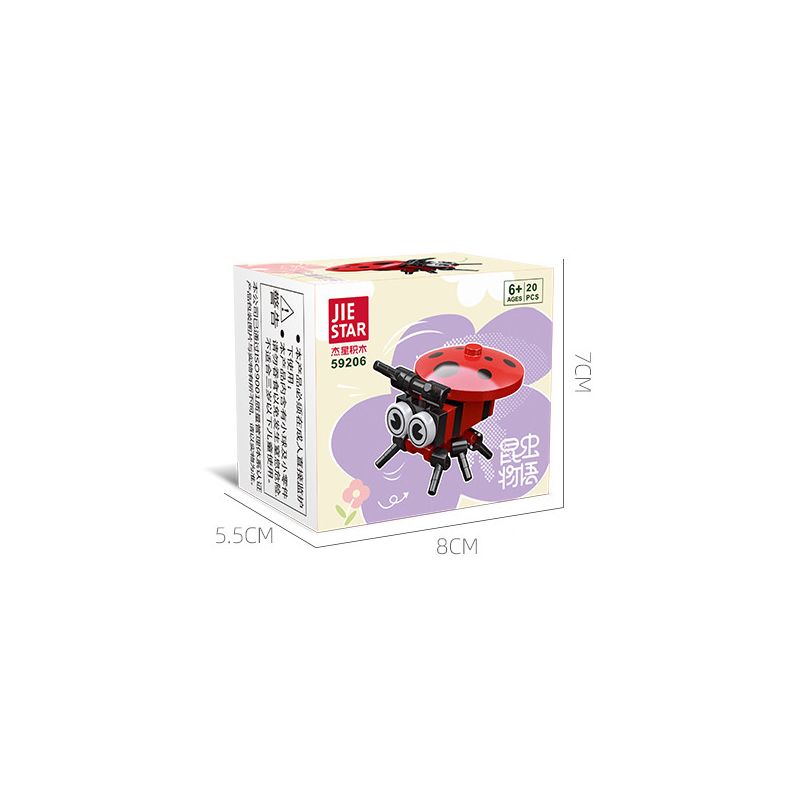 JIESTAR 59206 non  CÂU CHUYỆN CÔN TRÙNG BỌ RÙA BẢY ĐỐM bộ đồ chơi xếp lắp ráp ghép mô hình Creator Sáng Tạo 20 khối