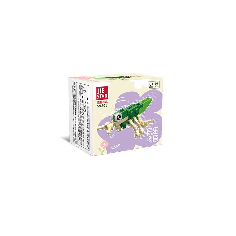JIESTAR 59203 non  CÂU CHUYỆN CÔN TRÙNG CHÂU CHẤU bộ đồ chơi xếp lắp ráp ghép mô hình Creator Sáng Tạo 20 khối