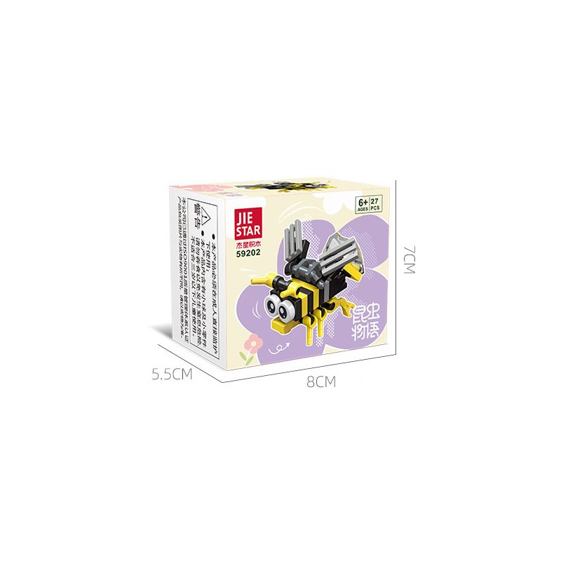 JIESTAR 59202 non  CÂU CHUYỆN VỀ CÔN TRÙNG ONG BẮP CÀY bộ đồ chơi xếp lắp ráp ghép mô hình Creator Sáng Tạo 27 khối