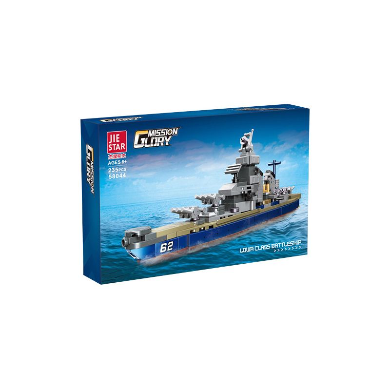 JIESTAR 58044 non  THIẾT GIÁP HẠM LỚP IOWA bộ đồ chơi xếp lắp ráp ghép mô hình Military Army GLORY MISSION Quân Sự Bộ Đội 235 khối