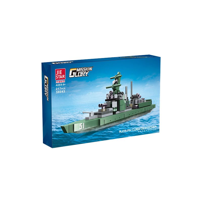 JIESTAR 58043 non  THIẾT GIÁP HẠM KHU TRỤC LỚP ARLEIGH BURKE bộ đồ chơi xếp lắp ráp ghép mô hình Military Army GLORY MISSION Quân Sự Bộ Đội 217 khối