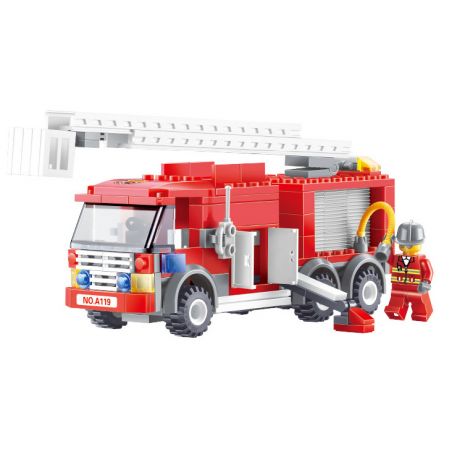 JIESTAR 22014 non  CỨU HỎA XE THANG bộ đồ chơi xếp lắp ráp ghép mô hình City Thành Phố 202 khối