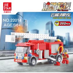 JIESTAR 22014 non  CỨU HỎA XE THANG bộ đồ chơi xếp lắp ráp ghép mô hình City Thành Phố 202 khối