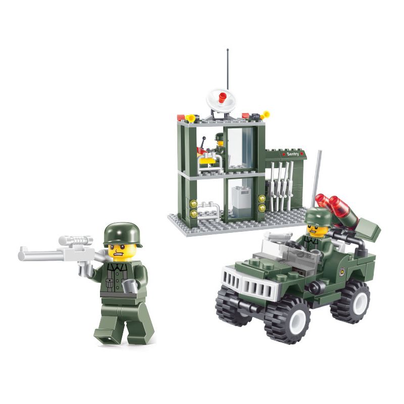 JIESTAR 23019 non Lego CHIẾN TRANH QUÂN SỰ TRÊN BỘ SENTINEL POST bộ đồ chơi xếp lắp ráp ghép mô hình Military Army SENTRY BOX Quân Sự Bộ Đội 164 khối