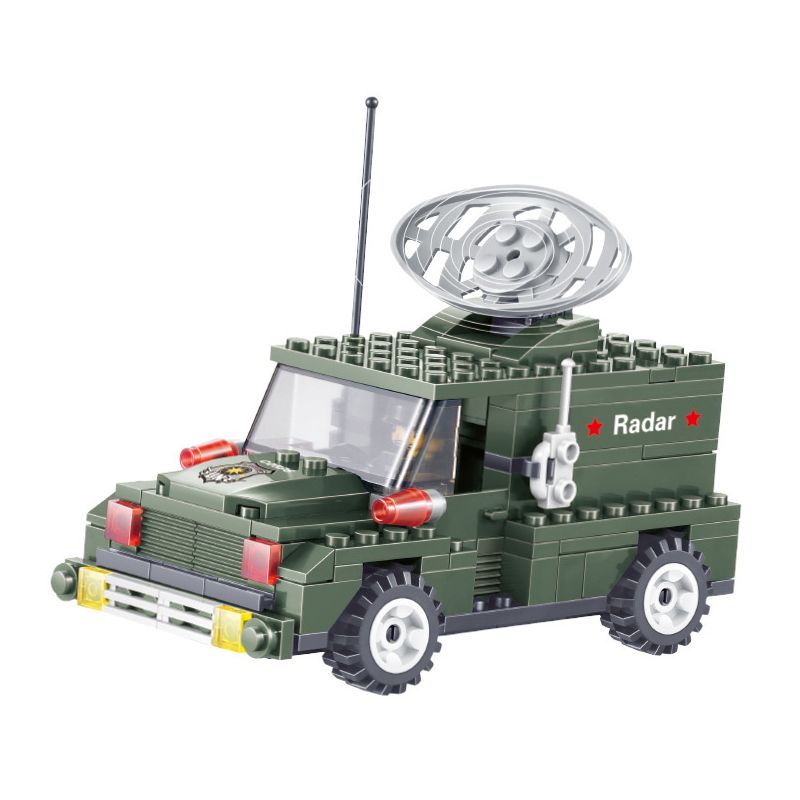 JIESTAR 23014 non Lego XE CHỈ HUY RADAR bộ đồ chơi xếp lắp ráp ghép mô hình Military Army Quân Sự Bộ Đội 142 khối