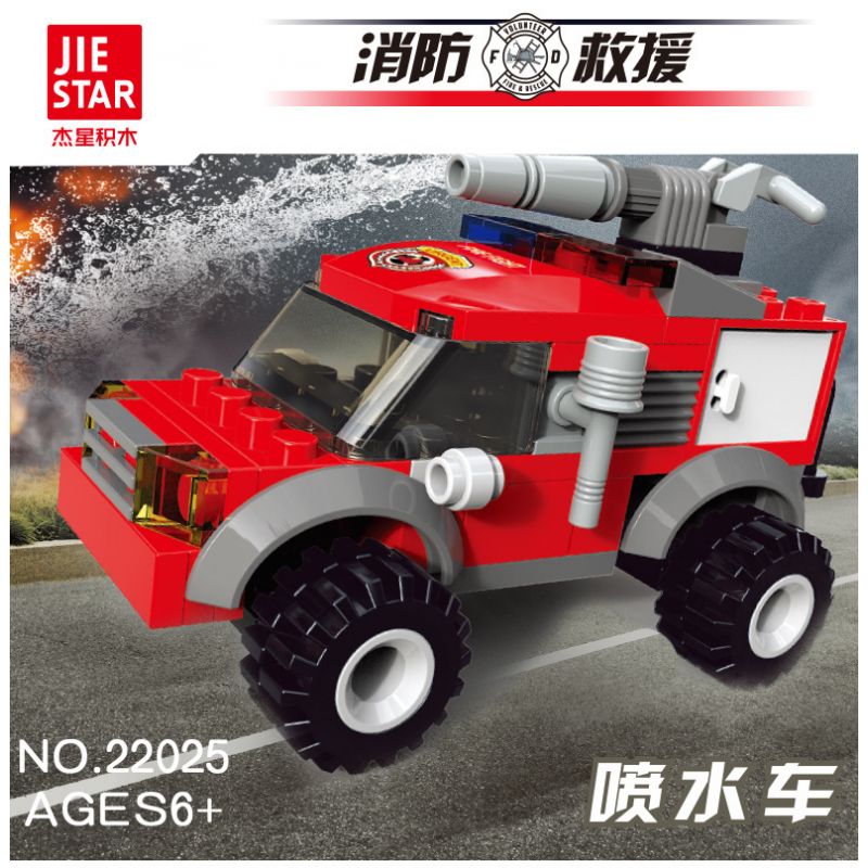 JIESTAR 22025 non  CỨU HỎA XE PHUN NƯỚC bộ đồ chơi xếp lắp ráp ghép mô hình City Thành Phố 78 khối