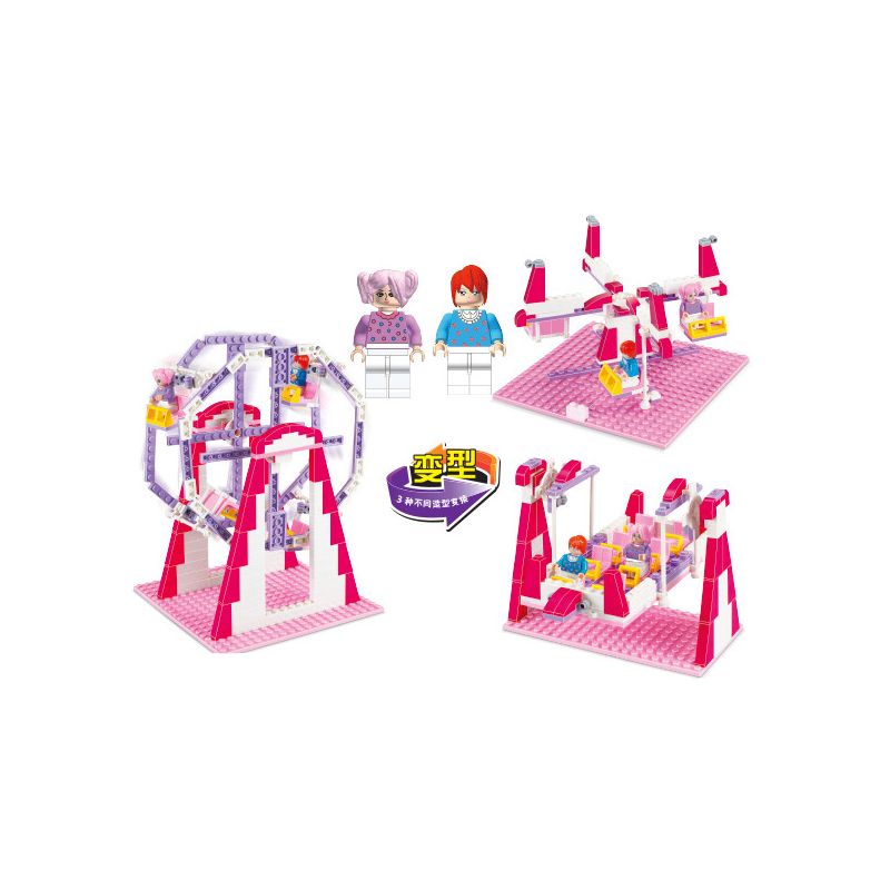 JIESTAR 33006 non  VÒNG ĐU QUAY HẠNH PHÚC bộ đồ chơi xếp lắp ráp ghép mô hình City Thành Phố