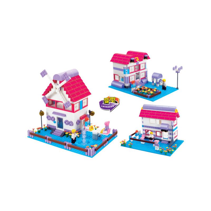 JIESTAR 33003 non  THIÊN ĐƯỜNG CỐI XAY GIÓ bộ đồ chơi xếp lắp ráp ghép mô hình City Thành Phố