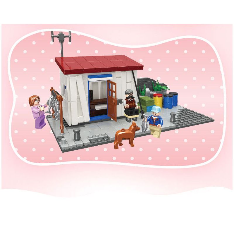 JIESTAR 20543 non  TRANG TRẠI CÁ BÊN BỜ BIỂN bộ đồ chơi xếp lắp ráp ghép mô hình City Thành Phố 447 khối