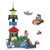 JIESTAR 20542 non  NGỌN HẢI ĐĂNG BẢO VỆ TRÊN ĐẢO MARE bộ đồ chơi xếp lắp ráp ghép mô hình City Thành Phố 376 khối