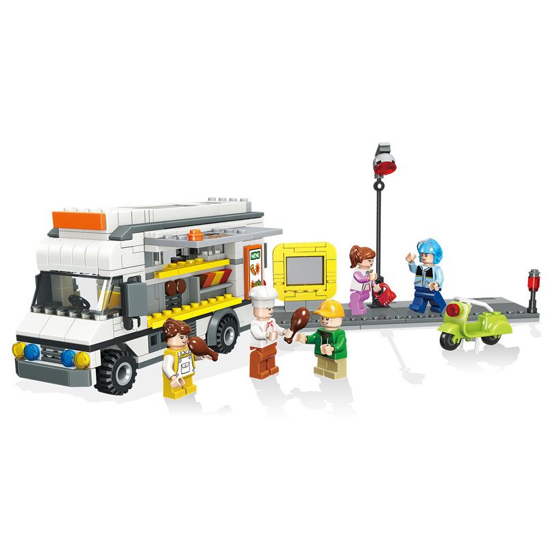 JIESTAR 20538 non Lego XE TẢI THỰC PHẨM SANG TRỌNG bộ đồ chơi xếp lắp ráp ghép mô hình City Thành Phố 459 khối