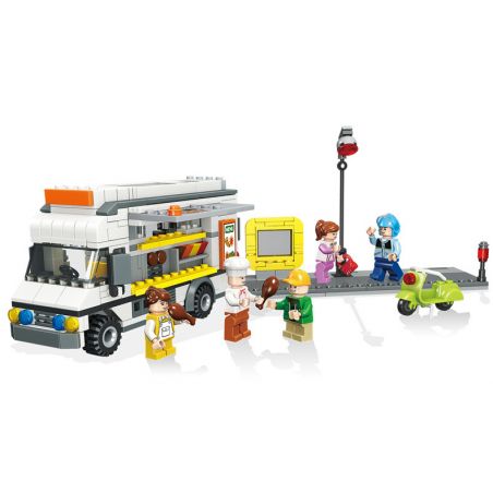 JIESTAR 20538 non  XE TẢI THỰC PHẨM SANG TRỌNG bộ đồ chơi xếp lắp ráp ghép mô hình City Thành Phố 459 khối