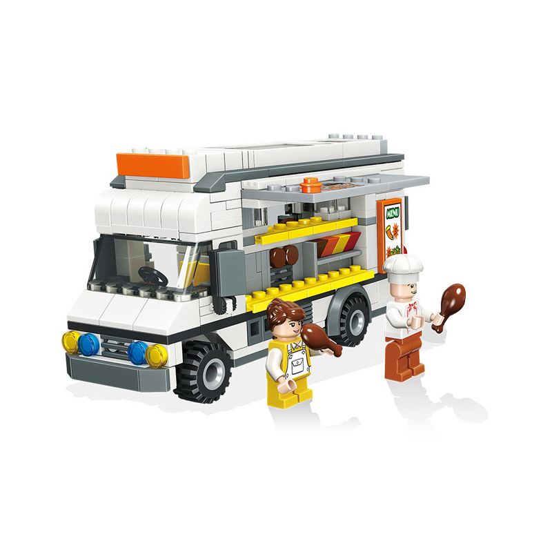 JIESTAR 20538 non  XE TẢI THỰC PHẨM SANG TRỌNG bộ đồ chơi xếp lắp ráp ghép mô hình City Thành Phố 459 khối