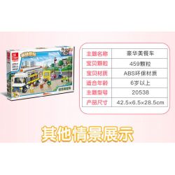 JIESTAR 20538 non  XE TẢI THỰC PHẨM SANG TRỌNG bộ đồ chơi xếp lắp ráp ghép mô hình City Thành Phố 459 khối