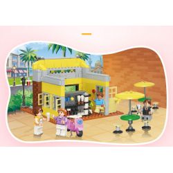 JIESTAR 20537 non  QUÁN ĂN VẶT GÓC PHỐ bộ đồ chơi xếp lắp ráp ghép mô hình City Thành Phố 399 khối