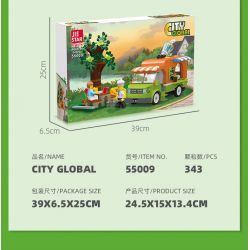 JIESTAR 55009 non  THÀNH PHỐ TOÀN CẦU XE TẢI THỰC PHẨM bộ đồ chơi xếp lắp ráp ghép mô hình City CITY GLOBAL 343 khối