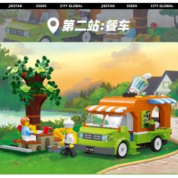 JIESTAR 55009 non  THÀNH PHỐ TOÀN CẦU XE TẢI THỰC PHẨM bộ đồ chơi xếp lắp ráp ghép mô hình City CITY GLOBAL 343 khối