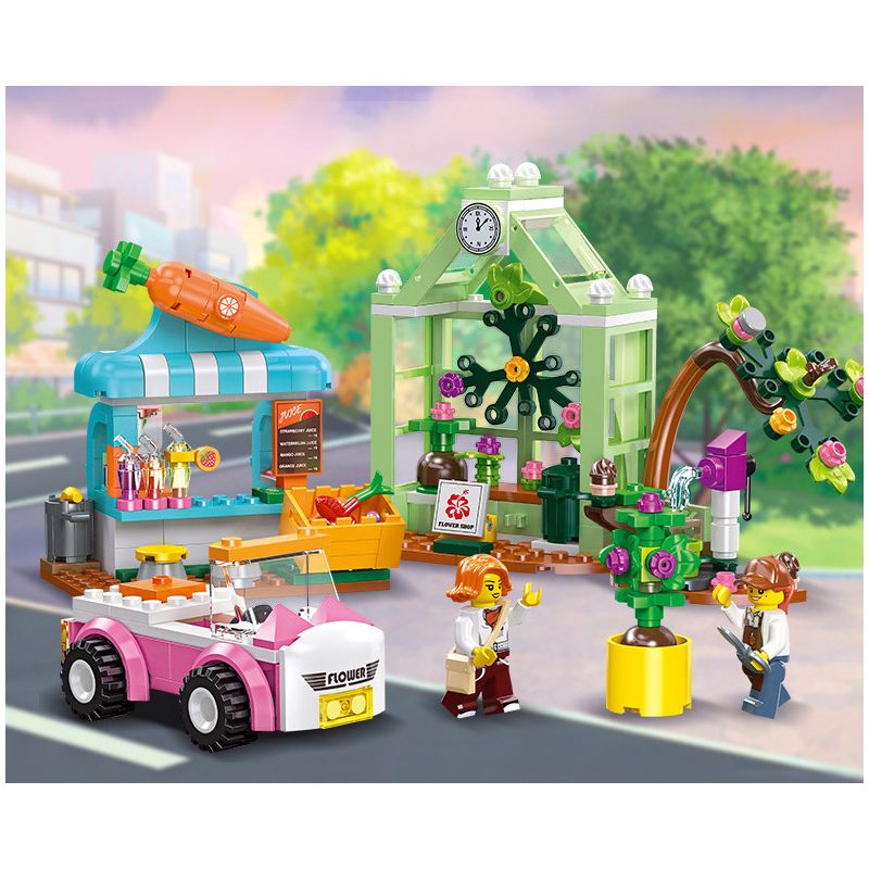 JIESTAR 55008 non  THÀNH PHỐ TOÀN CẦU MUA SẮM bộ đồ chơi xếp lắp ráp ghép mô hình City CITY GLOBAL 299 khối