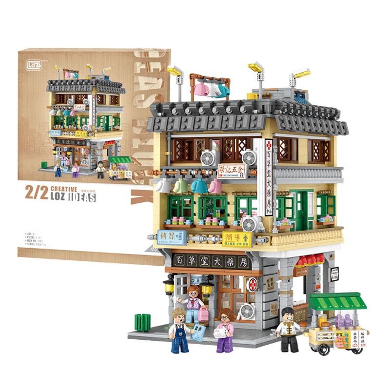 LOZ 1053 non Lego NHÀ THUỐC LỚN ??? VÙNG VỊNH bộ đồ chơi xếp lắp ráp ghép mô hình 2111 khối