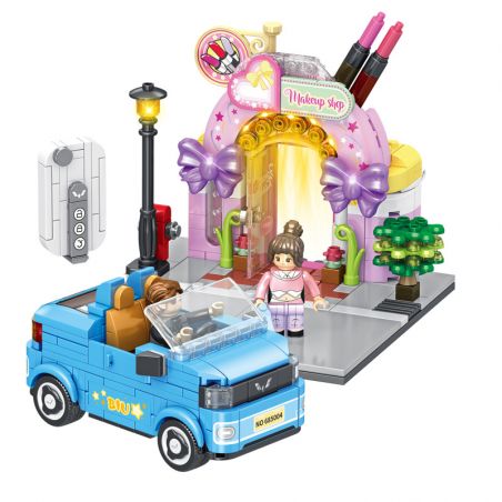 PanlosBrick 685004 Panlos Brick 685004 non  CỬA HÀNG LÀM ĐẸP XE WULING HONGGUANG MINIEV MUI TRẦN bộ đồ chơi xếp lắp ráp ghép mô hình BUAUTY SHOP 446 khối