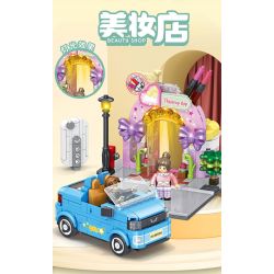 PanlosBrick 685004 Panlos Brick 685004 non  CỬA HÀNG LÀM ĐẸP XE WULING HONGGUANG MINIEV MUI TRẦN bộ đồ chơi xếp lắp ráp ghép mô hình BUAUTY SHOP 446 khối