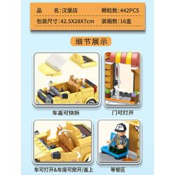 PanlosBrick 685003 Panlos Brick 685003 non  CỬA HÀNG BÁNH BURGER MINIEV WULING HONGGUANG MUI TRẦN bộ đồ chơi xếp lắp ráp ghép mô hình BURGER SHOP 442 khối