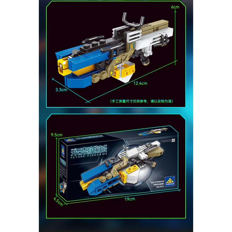 Kazi KY88029 88029 non  SÚNG CẦM TAY TRONG TƯƠNG LAI MÁY NHIỆT NHẸ bộ đồ chơi xếp lắp ráp ghép mô hình Gun FUTURE FIREARMS 93 khối