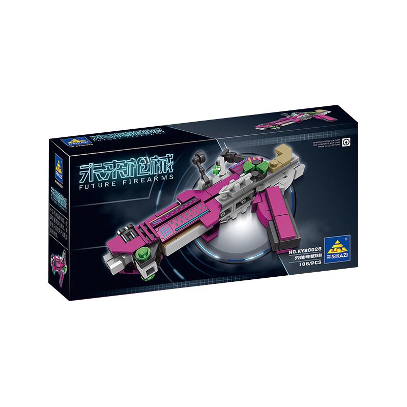 Kazi KY88028 88028 non  SÚNG CẦM TAY TRONG TƯƠNG LAI ĐIỆN TỪ CÓ THỂ SẠC LẠI bộ đồ chơi xếp lắp ráp ghép mô hình Gun FUTURE FIREARMS 106 khối