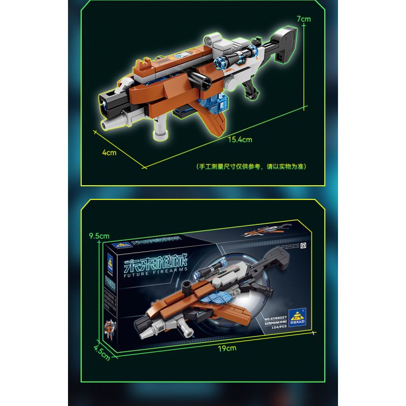 Kazi KY88027 88027 non  SÚNG CẦM TAY TRONG TƯƠNG LAI TRƯỜNG NĂNG LƯỢNG ĐIỆN NHẸ bộ đồ chơi xếp lắp ráp ghép mô hình Gun FUTURE FIREARMS 124 khối