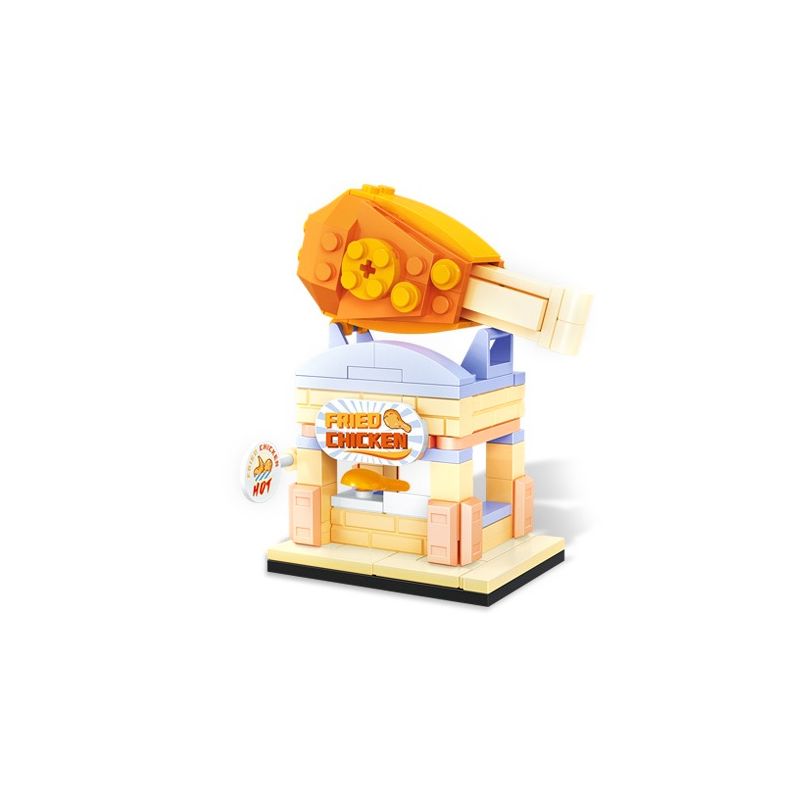 SEMBO 601121 non  NHÀ HÀNG GÀ RÁN MILO bộ đồ chơi xếp lắp ráp ghép mô hình FRIED CHICKEN 121 khối