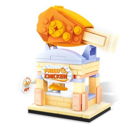 SEMBO 601121 non  NHÀ HÀNG GÀ RÁN MILO bộ đồ chơi xếp lắp ráp ghép mô hình FRIED CHICKEN 121 khối