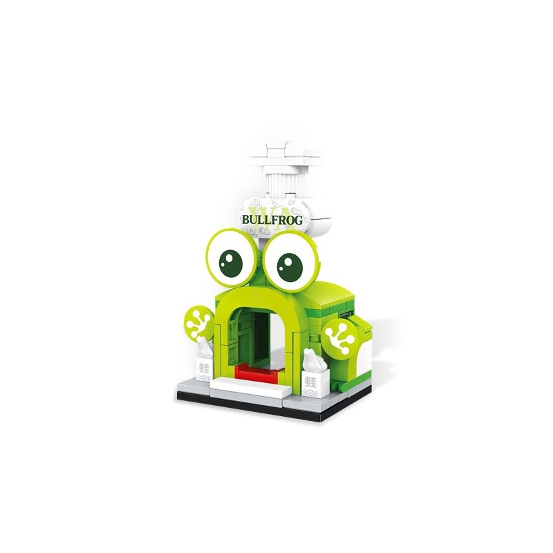 SEMBO 601120 non  QUÁN ẾCH TƯƠI KHÔ CAY bộ đồ chơi xếp lắp ráp ghép mô hình BULLFROG 114 khối