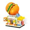 SEMBO 601119 non  BÁNH MÌ KẸP THỊT NGỌT bộ đồ chơi xếp lắp ráp ghép mô hình BURGER JOINT 112 khối