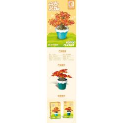 SEMBO 611064 non  CHẬU CÂY DỄ THƯƠNG MAPLE CUP bộ đồ chơi xếp lắp ráp ghép mô hình Flowers Hoa 91 khối