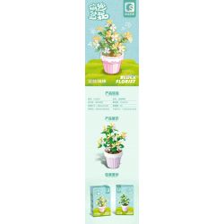 SEMBO 611063 non  CHẬU CÂY DỄ THƯƠNG JINGUI CUTE CUP bộ đồ chơi xếp lắp ráp ghép mô hình Flowers Hoa 101 khối