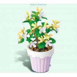 SEMBO 611063 non  CHẬU CÂY DỄ THƯƠNG JINGUI CUTE CUP bộ đồ chơi xếp lắp ráp ghép mô hình Flowers Hoa 101 khối
