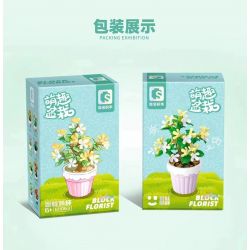 SEMBO 611063 non  CHẬU CÂY DỄ THƯƠNG JINGUI CUTE CUP bộ đồ chơi xếp lắp ráp ghép mô hình Flowers Hoa 101 khối