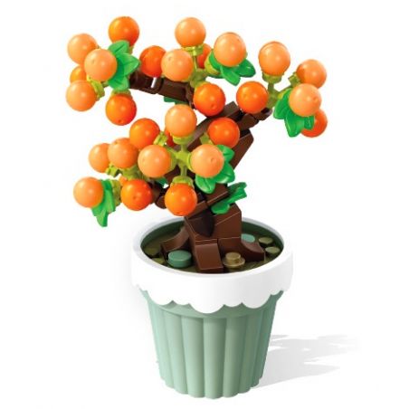 SEMBO 611062 non  CHẬU CÂY DỄ THƯƠNG CHIẾC CỐC YUANYUANGUO bộ đồ chơi xếp lắp ráp ghép mô hình Flowers Hoa 142 khối