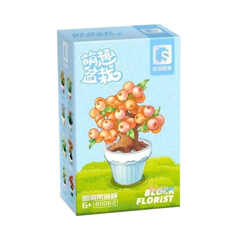 SEMBO 611062 non  CHẬU CÂY DỄ THƯƠNG CHIẾC CỐC YUANYUANGUO bộ đồ chơi xếp lắp ráp ghép mô hình Flowers Hoa 142 khối