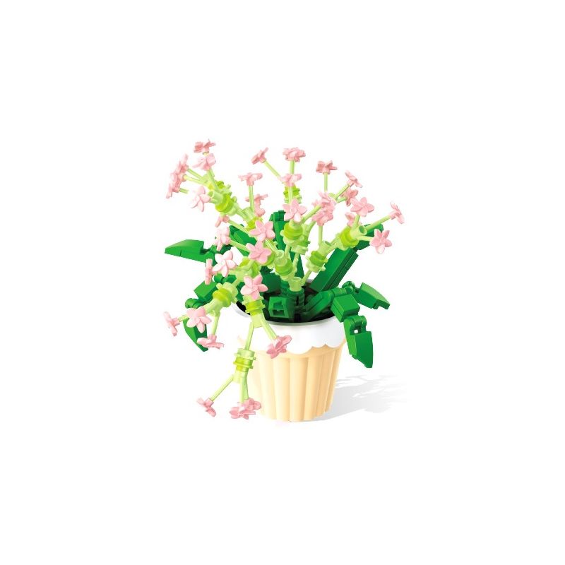 SEMBO 611061 non Lego CHẬU CÂY DỄ THƯƠNG STARRY ORCHID CUTE CUP bộ đồ chơi xếp lắp ráp ghép mô hình Flowers Hoa 159 khối