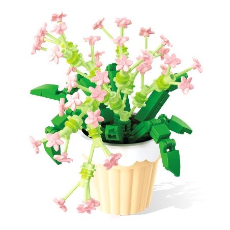 SEMBO 611061 non  CHẬU CÂY DỄ THƯƠNG STARRY ORCHID CUTE CUP bộ đồ chơi xếp lắp ráp ghép mô hình Flowers Hoa 159 khối