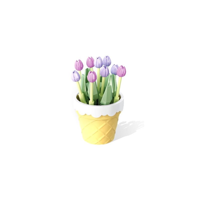 SEMBO 611059 non Lego CHẬU CÂY DỄ THƯƠNG CỐC HOA TULIP bộ đồ chơi xếp lắp ráp ghép mô hình Flowers 67 khối