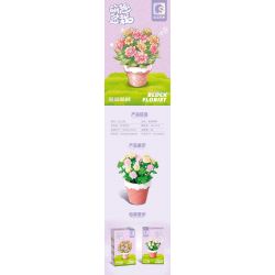 SEMBO 611058 non  CHẬU CÂY DỄ THƯƠNG VANILLA CUTE CUP bộ đồ chơi xếp lắp ráp ghép mô hình Flowers Hoa 121 khối