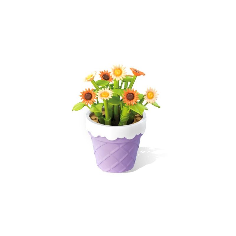 SEMBO 611057 non Lego CHẬU CÂY DỄ THƯƠNG CỐC CHANH CÚC bộ đồ chơi xếp lắp ráp ghép mô hình Flowers Hoa 68 khối