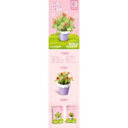 SEMBO 611057 non  CHẬU CÂY DỄ THƯƠNG CỐC CHANH CÚC bộ đồ chơi xếp lắp ráp ghép mô hình Flowers Hoa 68 khối
